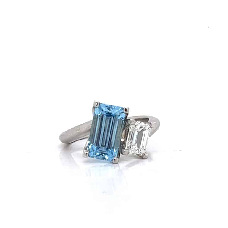 DDR2304016 - Dress Ring - 2ct Aquamarine and Diamond