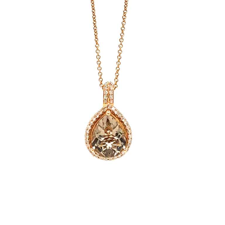 ADP2202031 - 2ct Smokey Quartz Halo Pendant
