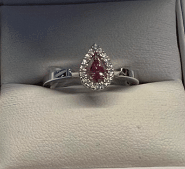 DPR2404004 - Premium Pink Diamond - 0.15ct 1PP SI Pear Halo Ring