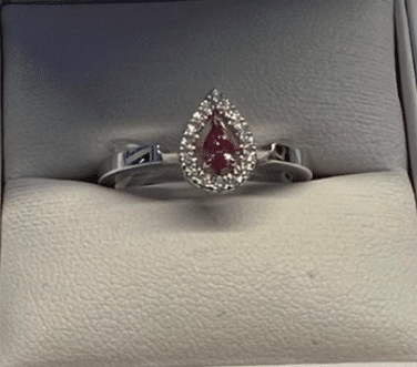 DPD2404004 - Pink Diamond Ring 0.15ct 1PP SI Pear