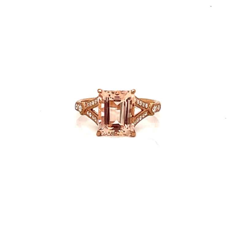 4ct Morganite and Diamond Split Band Dress Ring