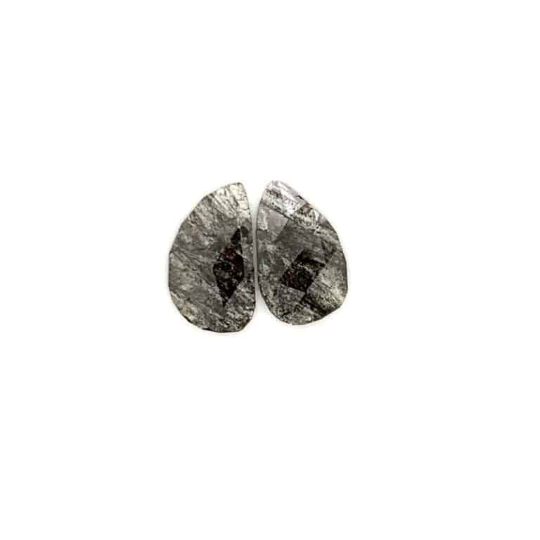 3ct Pair of Salt and Pepper Diamond Slices