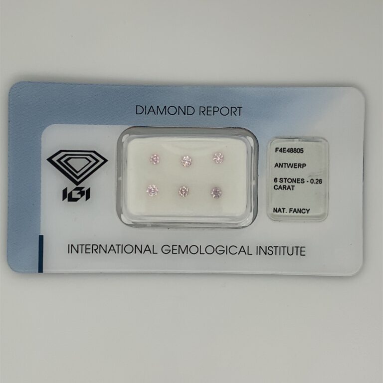 0.26ct Set of Fancy Pink Round Diamonds
