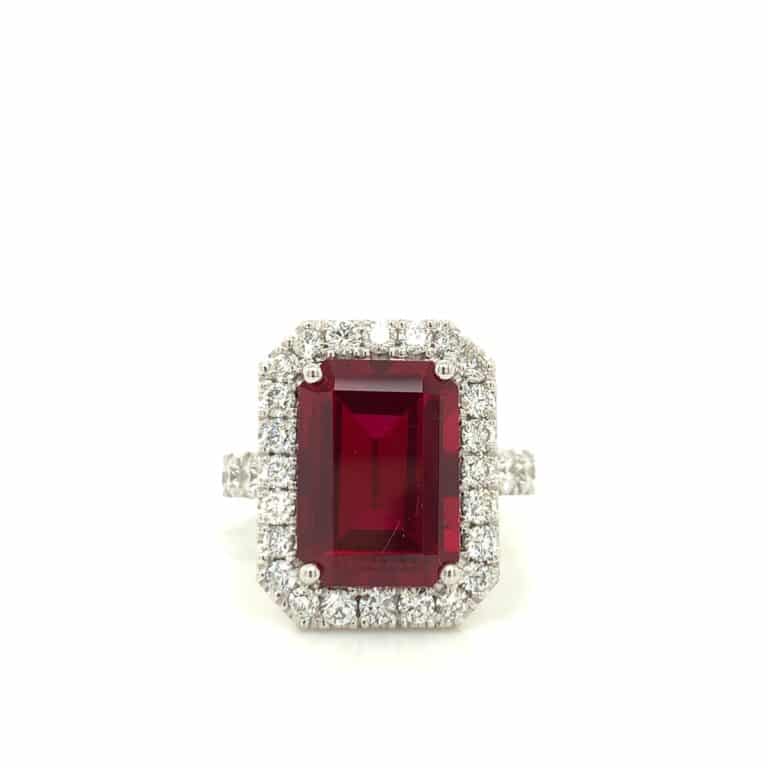 Addison &ndash; 4ct Ruby Halo Dress Ring