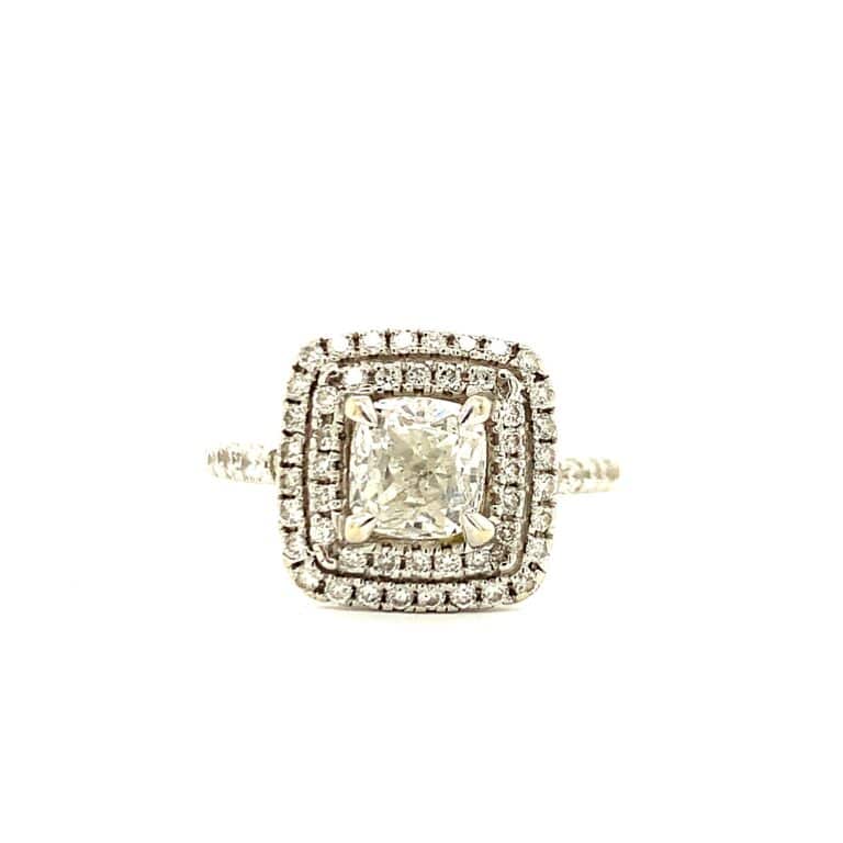 Anastasia &ndash; Cushion Double Halo Engagement Ring