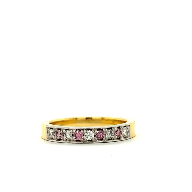 Brooke &ndash; Pink and White Diamond Wedding Band
