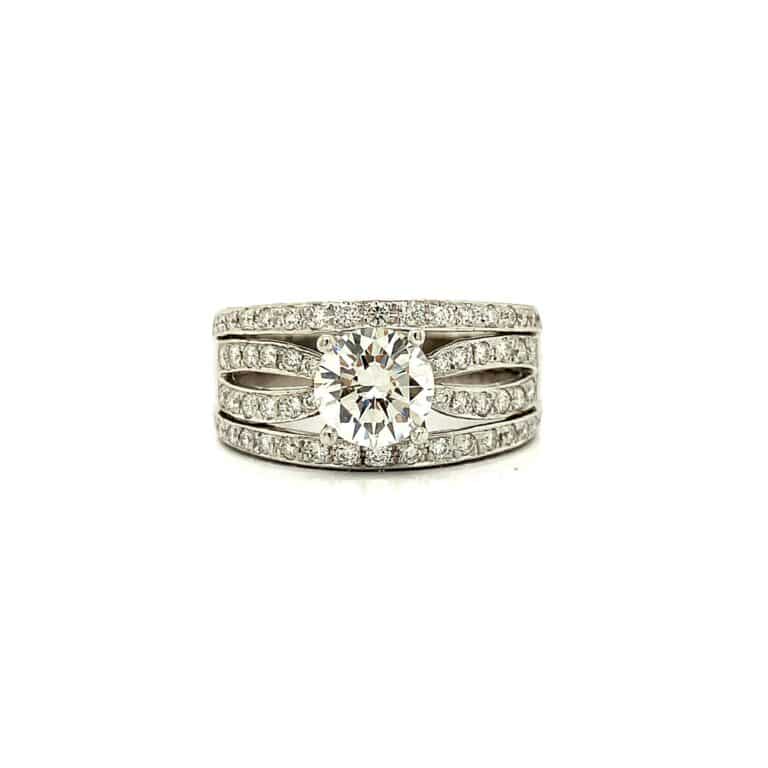1ct E VVS Round Lab-Diamond Multi-Band Dress Ring