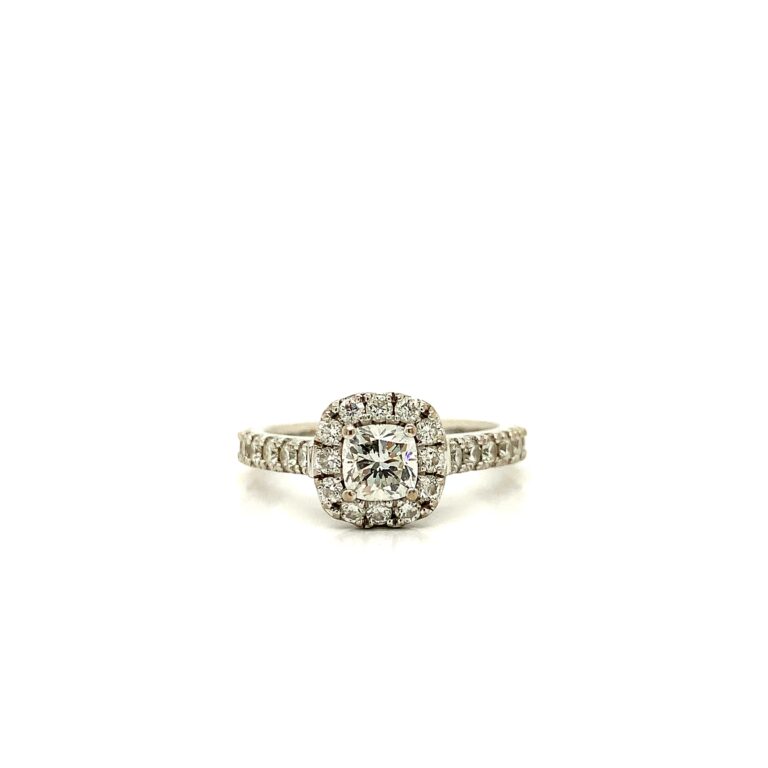 0.50ct Cushion Halo Engagement Ring