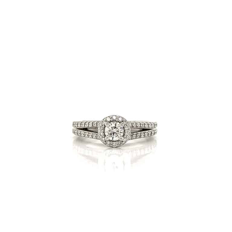 0.40ct Split Band Halo Engagement Ring