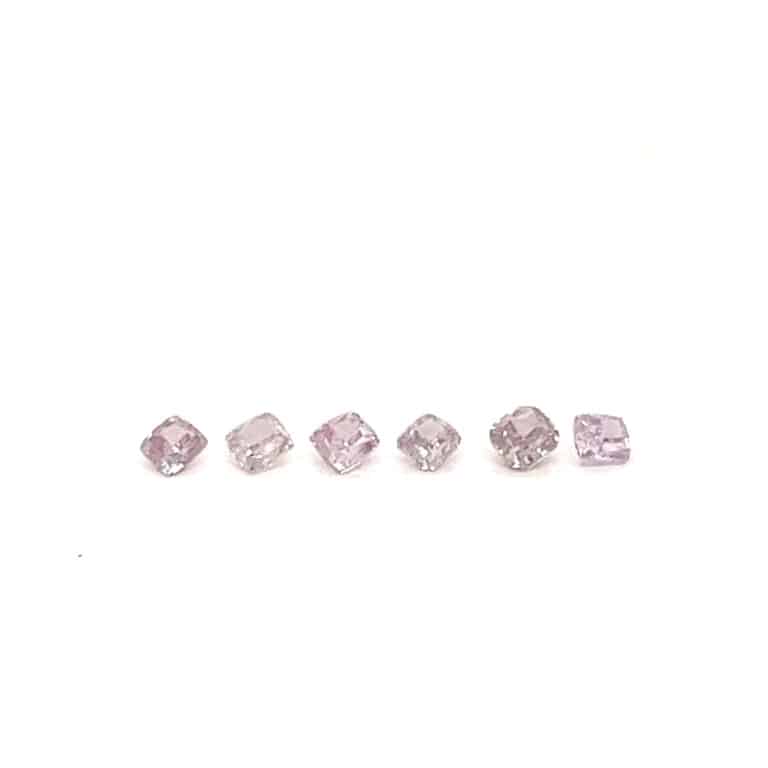 6 x 0.075ct Fancy Pink Cushion Diamonds