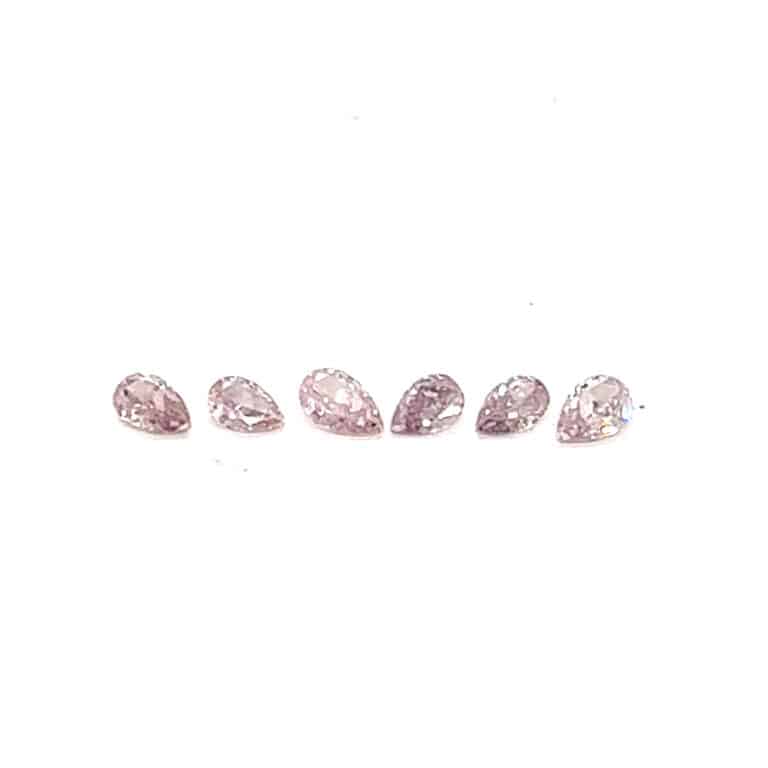 3 x 0.25ct Pear Cut Pink Diamond Pairs