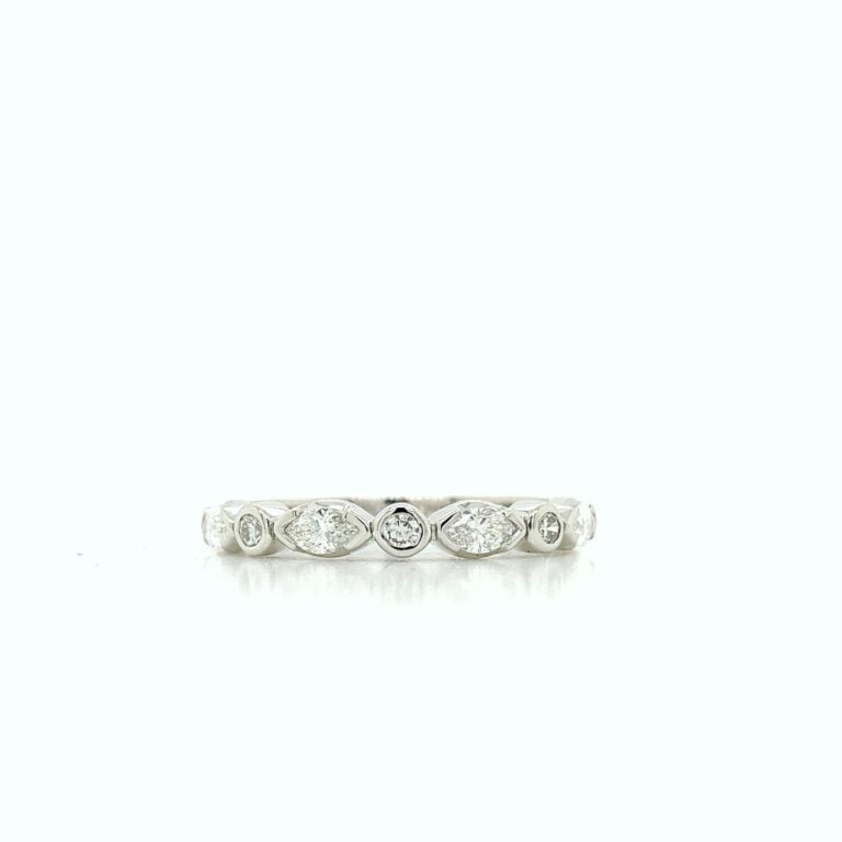 Callie &ndash; 0.50ct Marquise and Round Diamond Wedding Ring