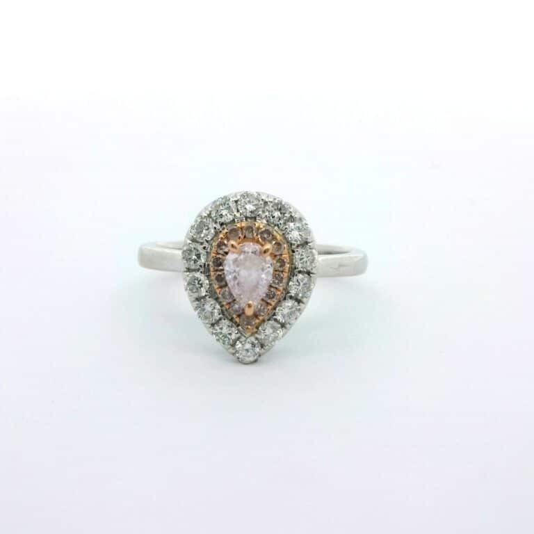 0.30ct Pink Diamond Double Halo Ring