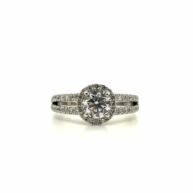 Aisha &ndash; Round Split Band Halo Ring