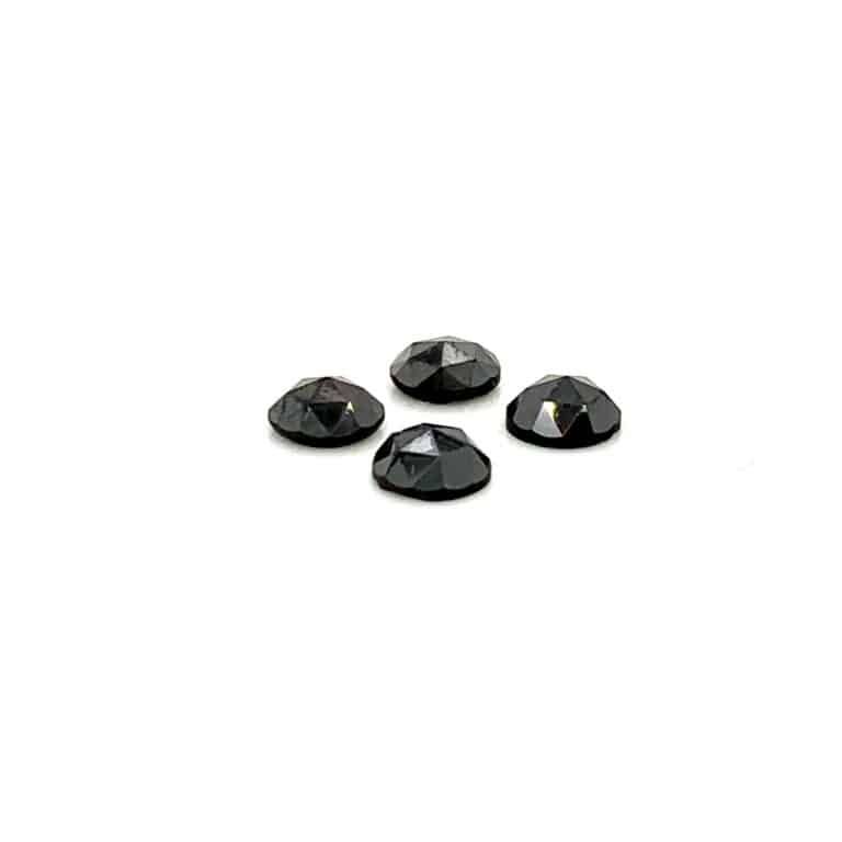 1.2ct Rose Cut Round Black Diamond Pairs