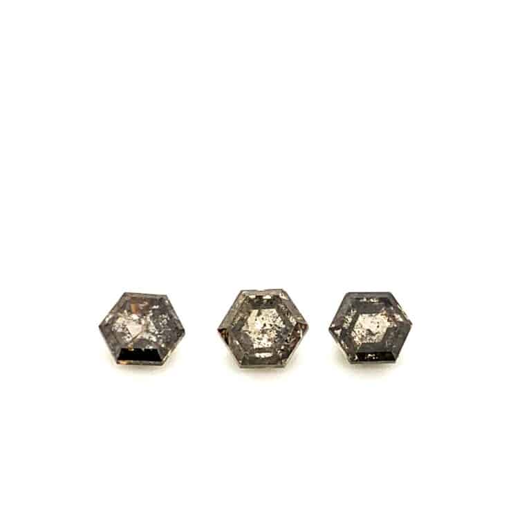 5mm Salt and Pepper Hexagonal Diamonds