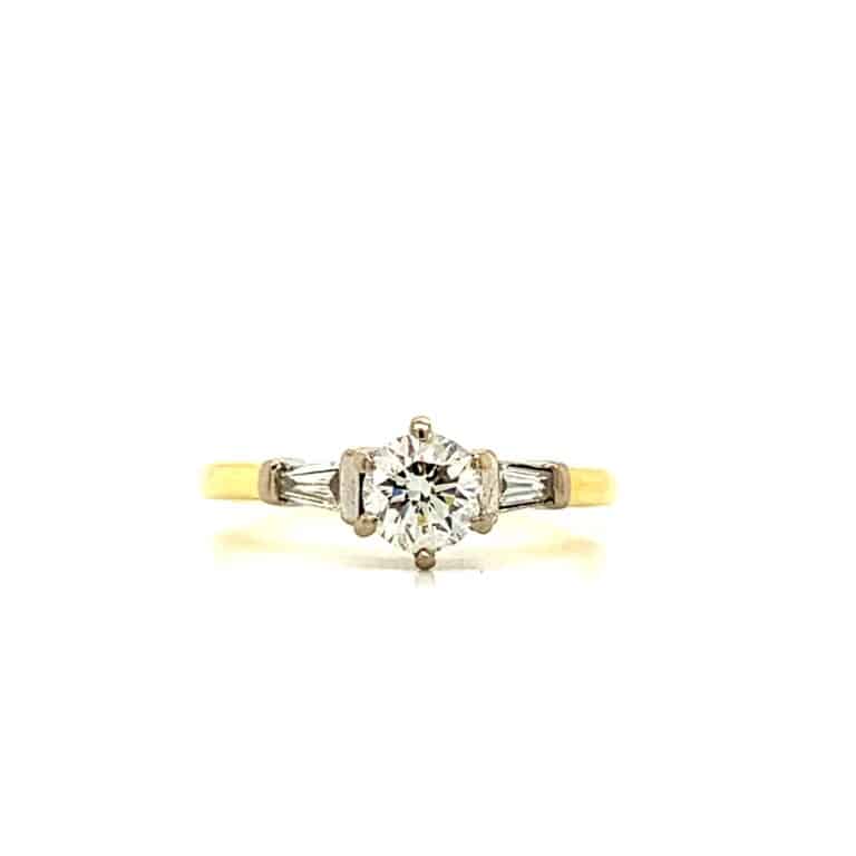 0.45ct Round Trilogy Engagement Ring