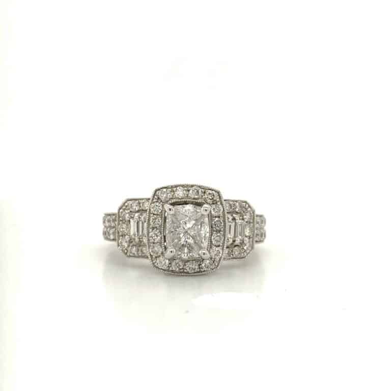 1ct Triple Halo Diamond Ring