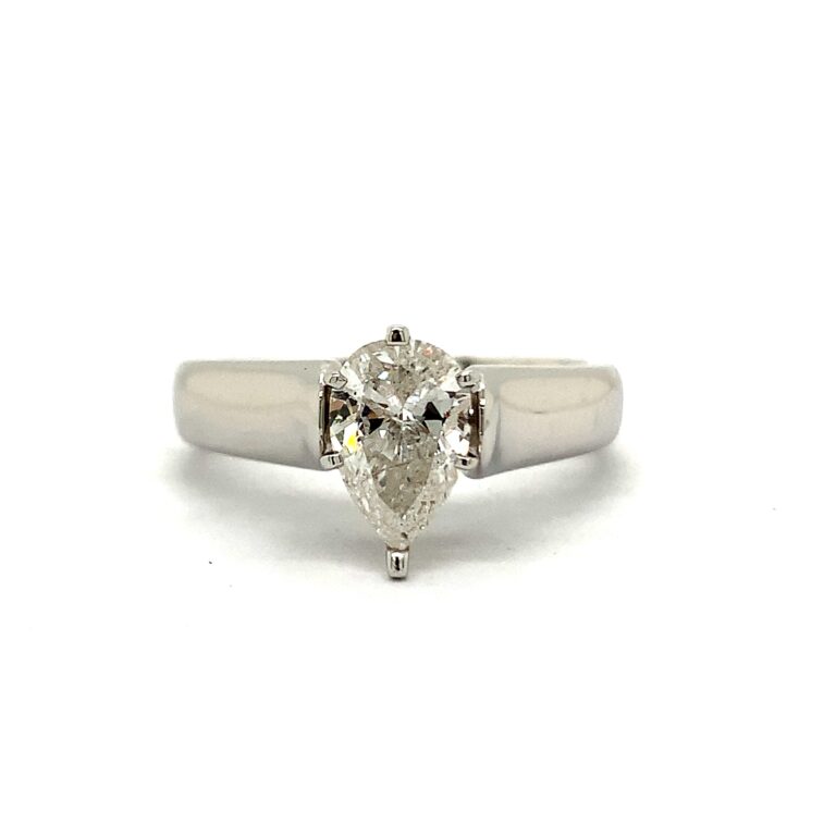 1ct I P1 Pear Solitaire Ring