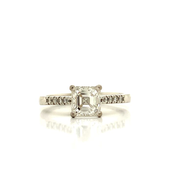 1ct E VS2 Asscher Engagement Ring