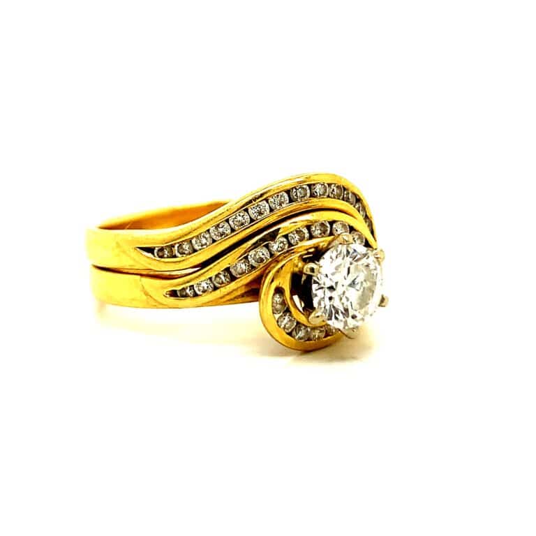 0.60ct F SI Crossover Engagement Ring