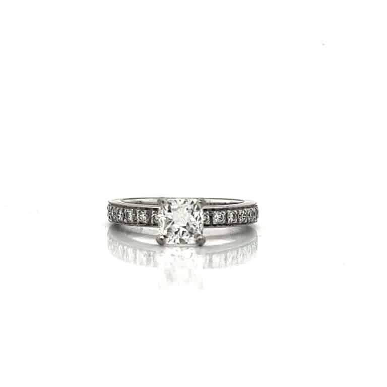 0.85ct F VVS Cushion Engagement Ring