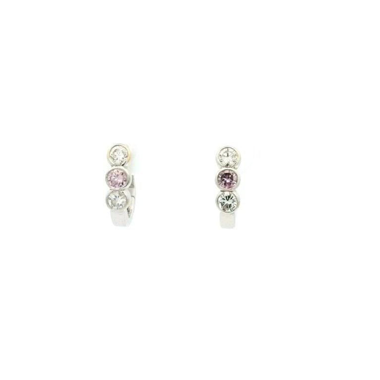 0.25ct 4PP Pink Diamond Huggie Earrings