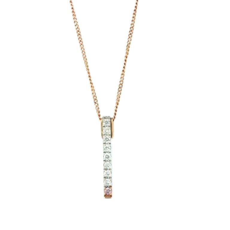 Australian Pink Diamond Bar Drop Pendant