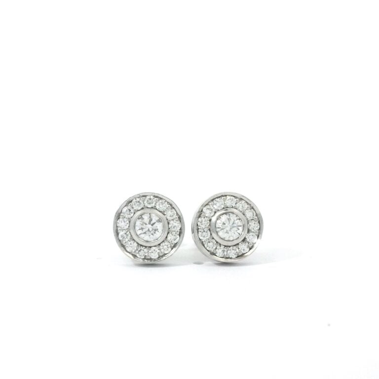 0.80ct G SI Halo Diamond Earrings