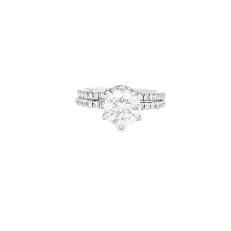 1.5ct G VS Round Side Stone Engagement Ring