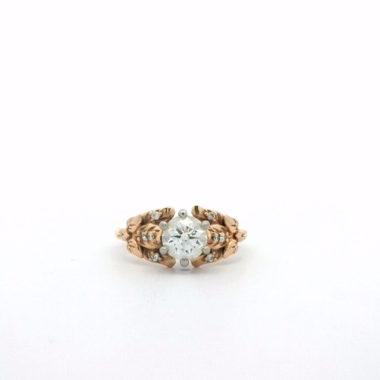 0.80ct G SI Ornate Leaf Style Band Ring