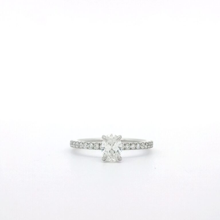 0.70ct E SI Oval Diamond Engagement Ring