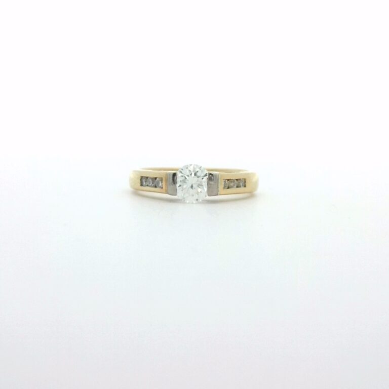 0.50ct I SI Round Bar Set Engagement Ring