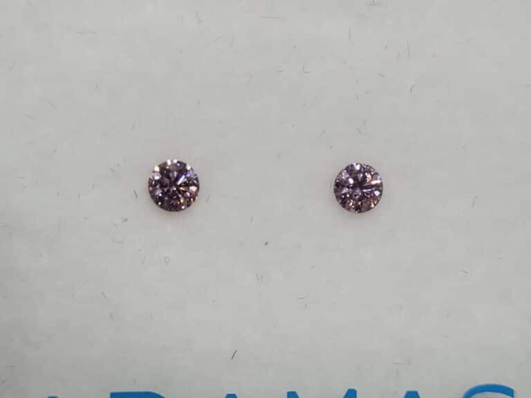 0.22ct 6PP SIAV Round Pink Diamond Pair