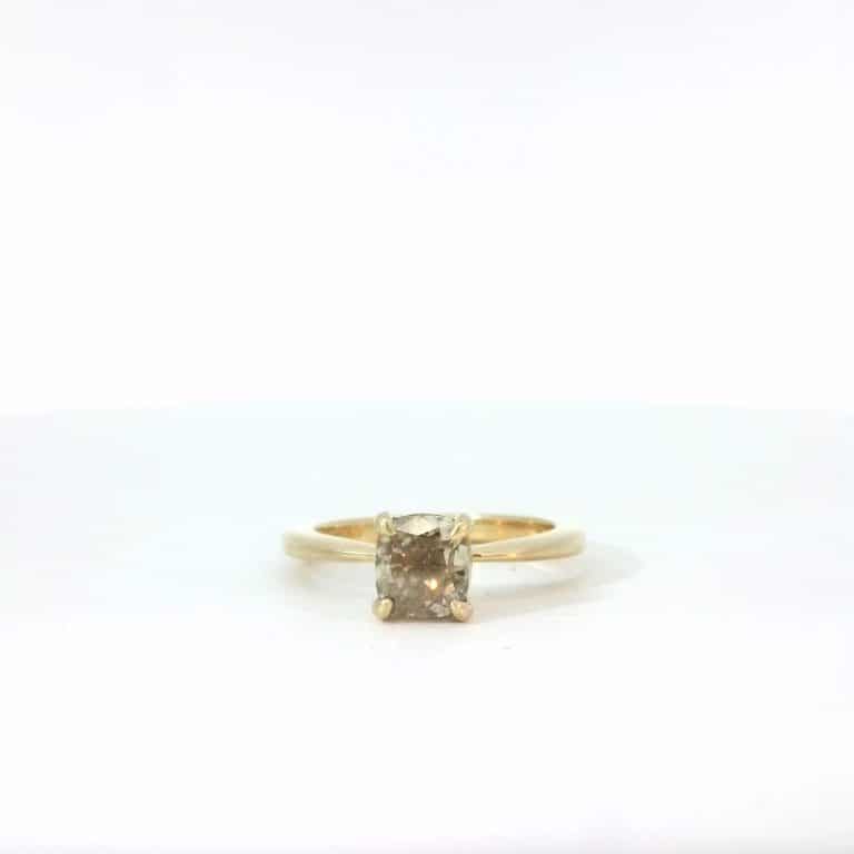 1.5ct Champagne Cushion Diamond Ring