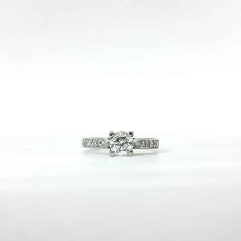 Charlie &ndash; Round Diamond Side Stone Engagement Ring