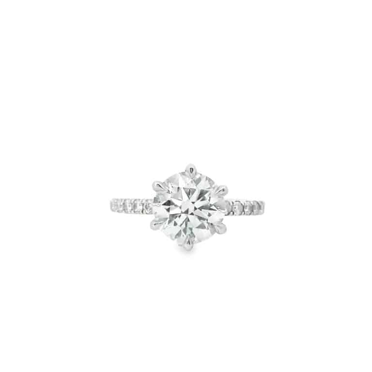 2.2ct F VS Diamond Side Stone Engagement Ring