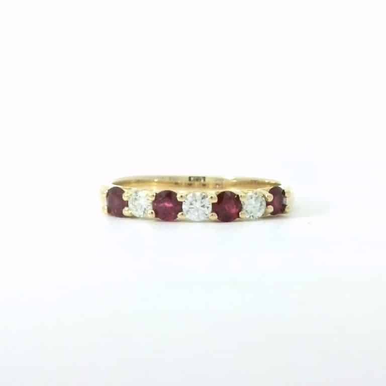 0.75ct Ruby and Diamond Eternity Style Ring