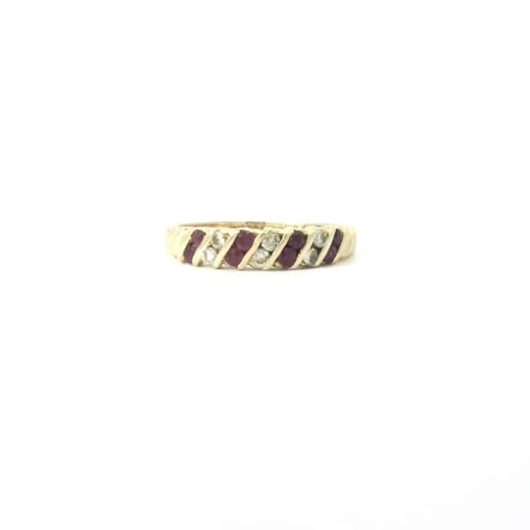 Ruby and Diamond Bar Set Dress Ring