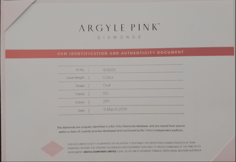 0.26ct 2PP SI Oval Pink Diamond