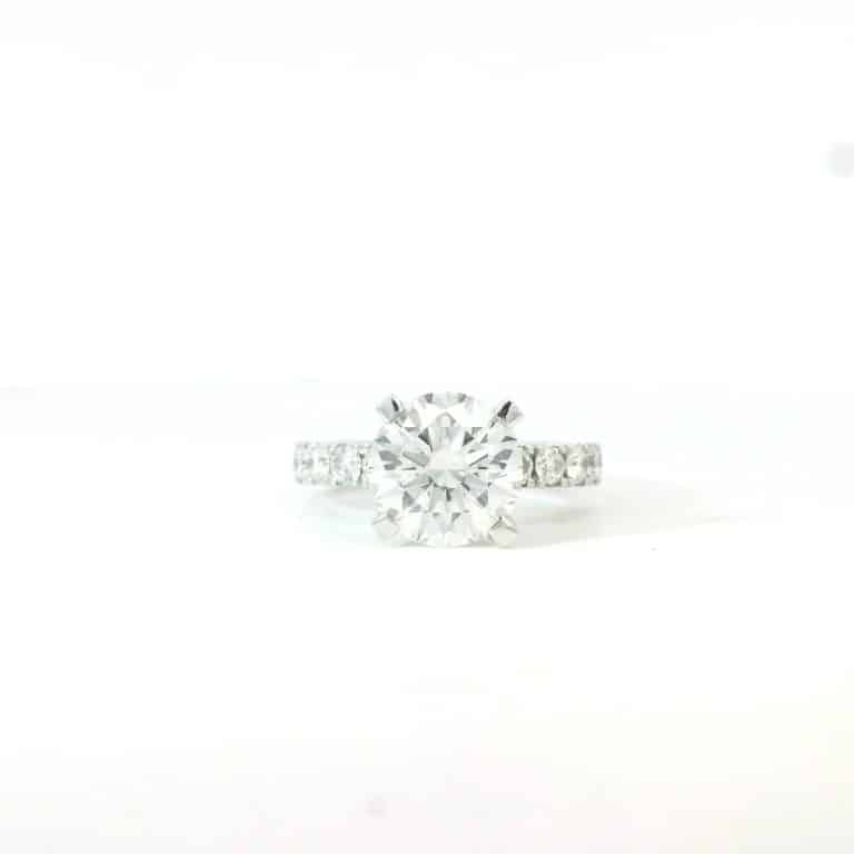 Aria &ndash; 4 Claw Side Stone Engagement Ring