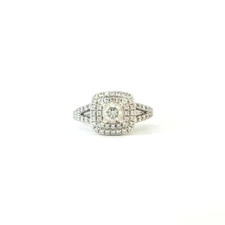 0.47ct G I1 Double Halo Split Band Ring