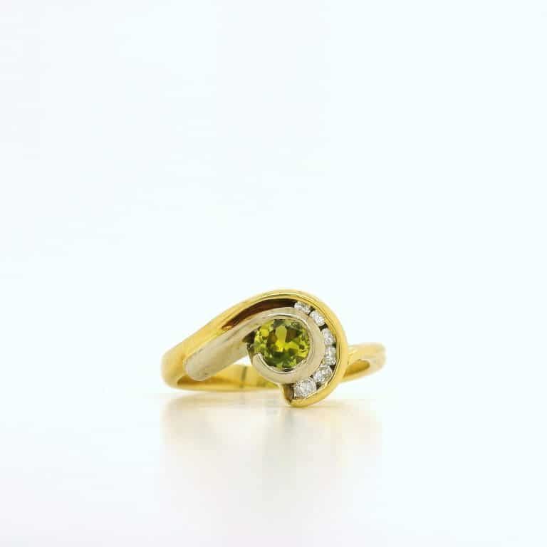 Green Sapphire and Diamond Dress Ring