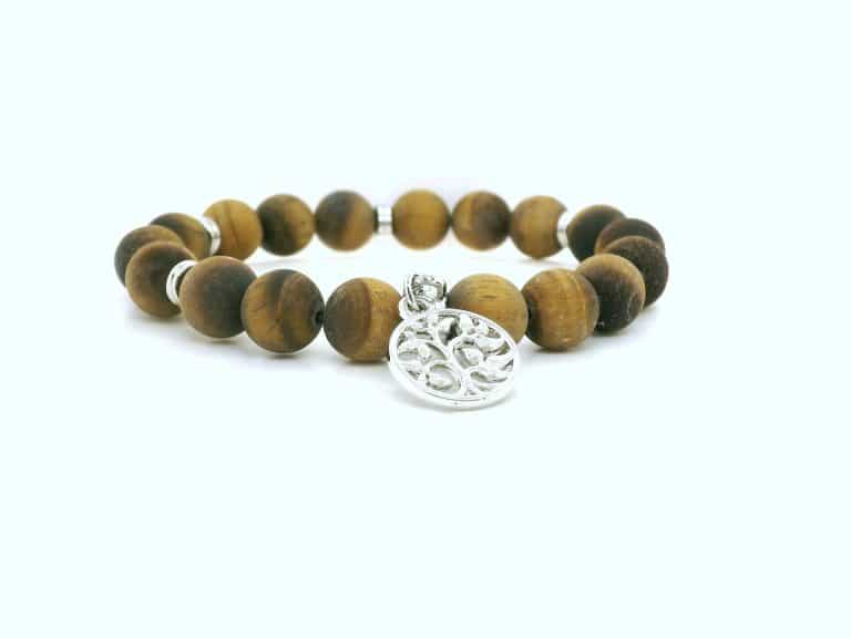 Tree of Life Charm Bracelet &ldquo;Gold Tiger Eye&rdquo;