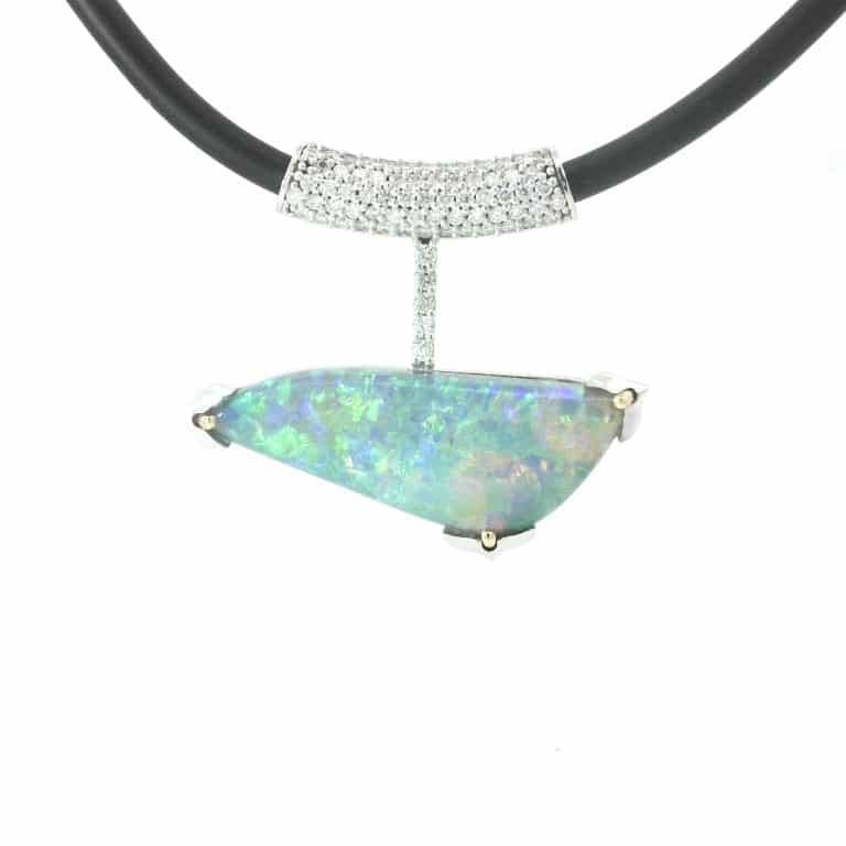 Wee Warra &ndash; Cleo &ndash; 10.5ct Opal and Diamond Pendant
