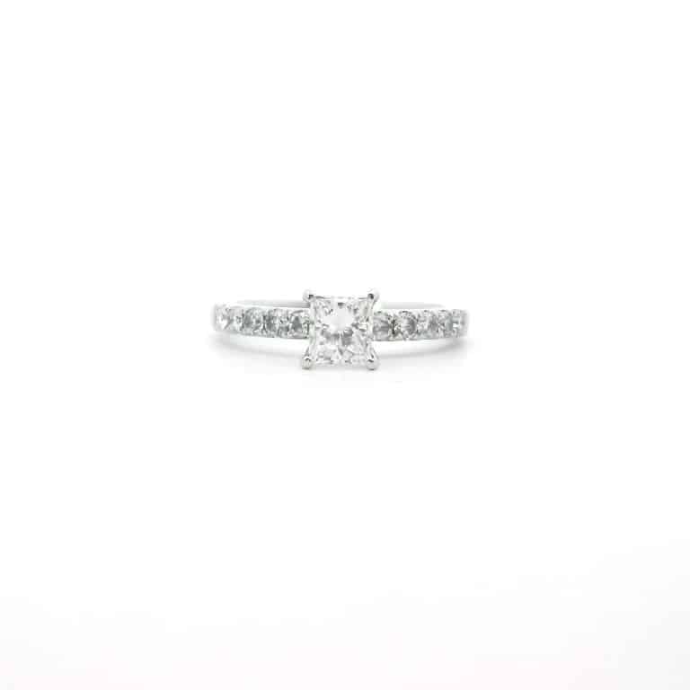0.70ct D VS Princess Diamond Engagement Ring
