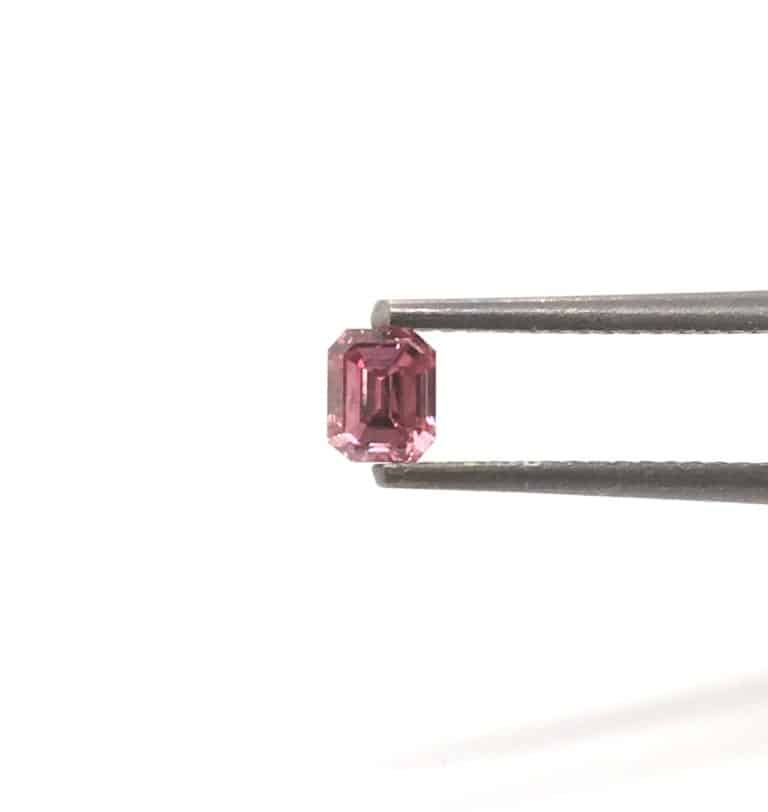 0.27ct 2PP SI2 Emerald Cut Pink Diamond