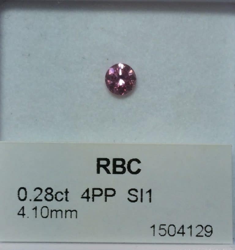 0.28ct 4PP SI1 Round Pink Diamond