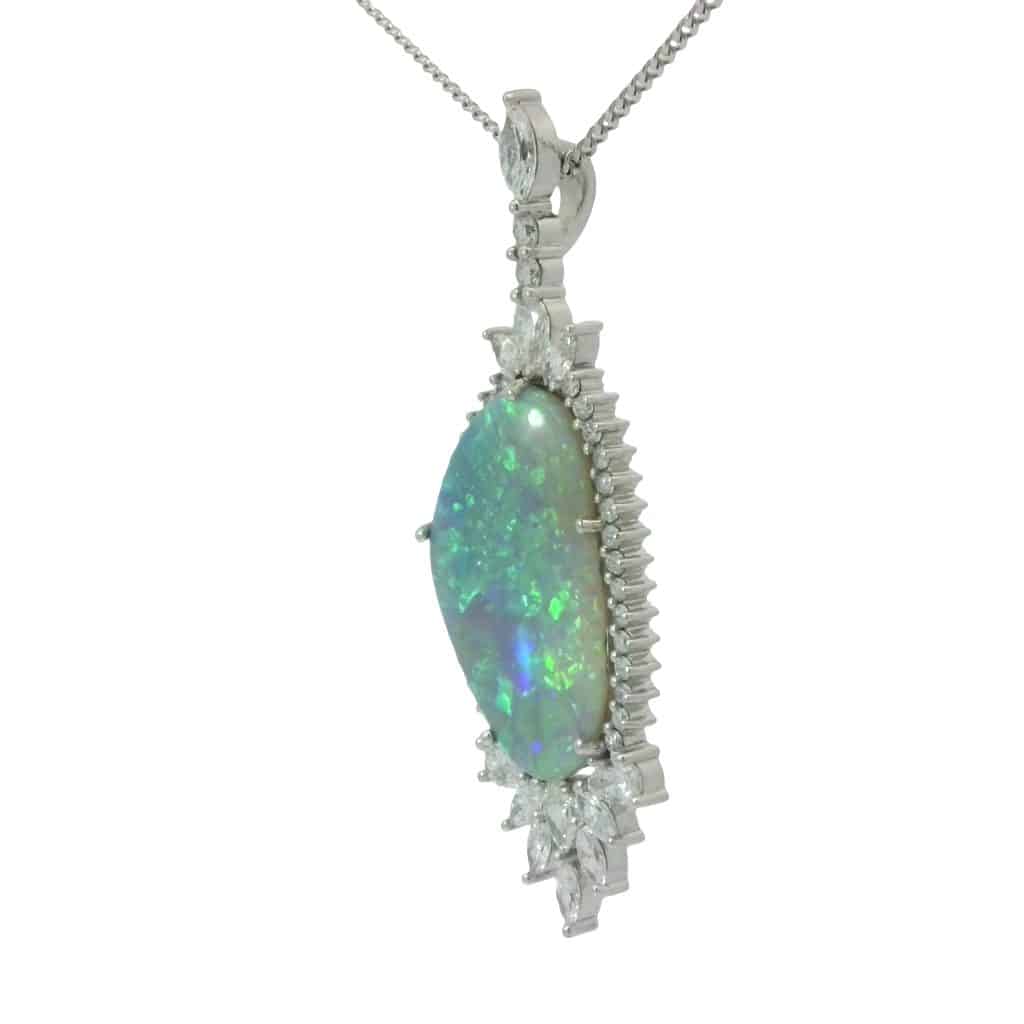 Wee Warra – Janette – 7.5ct Opal and Diamond Pendant