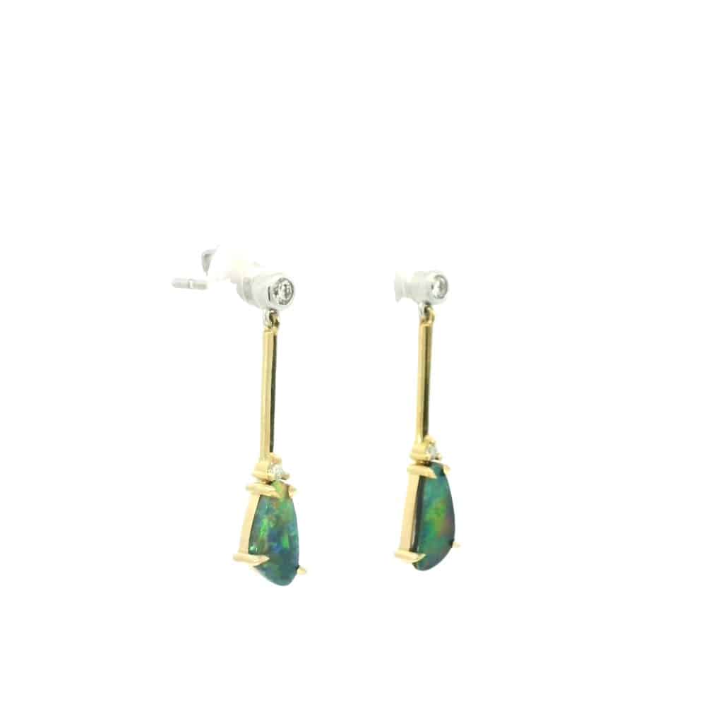 Wee Warra – Liorah – Opal and Diamond Drop Earrings